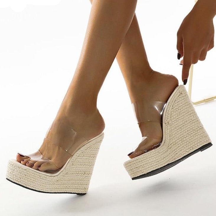 Sandale cu curea transparentă de modă