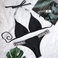 Costum de baie bikini elegant cu diamante