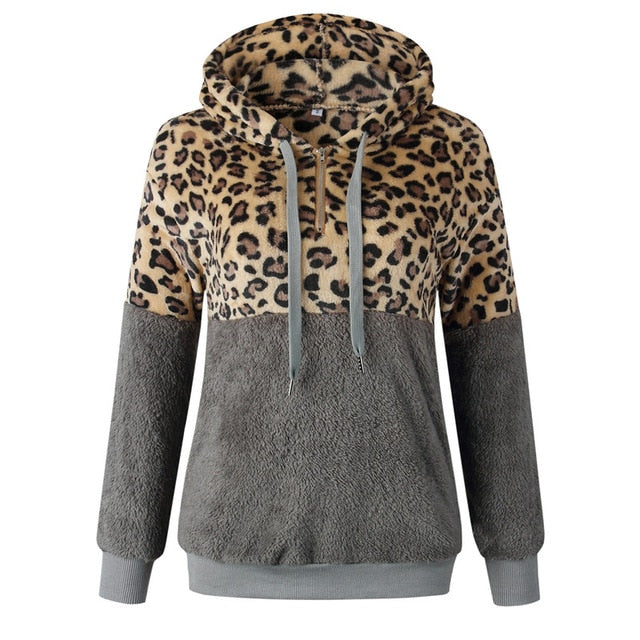 Hanorac leopard confortabil pentru femei